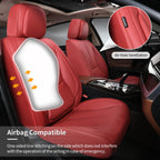 BASIC - Car Seat Covers Full Set,Leather Waterproof Car Seat Cover,Airbag Compatible,Breathable Design,Suitable for Car,Truck,SUV 5 Pack(Burgundy)