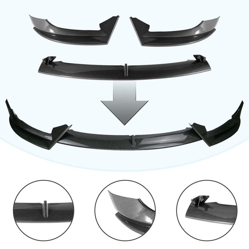 DSI - Carbon Fiber Front Lip Compatible with 2017-2023 Tesla Model 3, Front Bumper Splitter Protector Body Kit