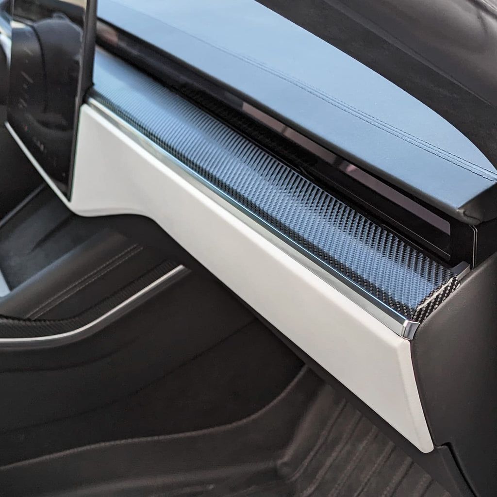 DSI - Interior Vinyl Wrap Trim for 2021-2023 Tesla Model S/Model X (Plaid & Long Range Refresh) (Black Carbon Fiber, Model X)