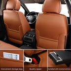 BASIC -  Auto Car Seat Covers Accessories Full Set Leather Cushion Protector Breathable Waterproof Seat Cover for Cars Universal Fit (Brown, Front Pair and Rear)