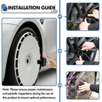 DSTAR - 19 Inch Wheel Covers for Tesla Model Y Juniper Crossflow Wheels 2025, Centers Lock Installation Rim Protector, Full Coverage Hubcaps Exterior Accessories (Black Ring, 4 PCS)
