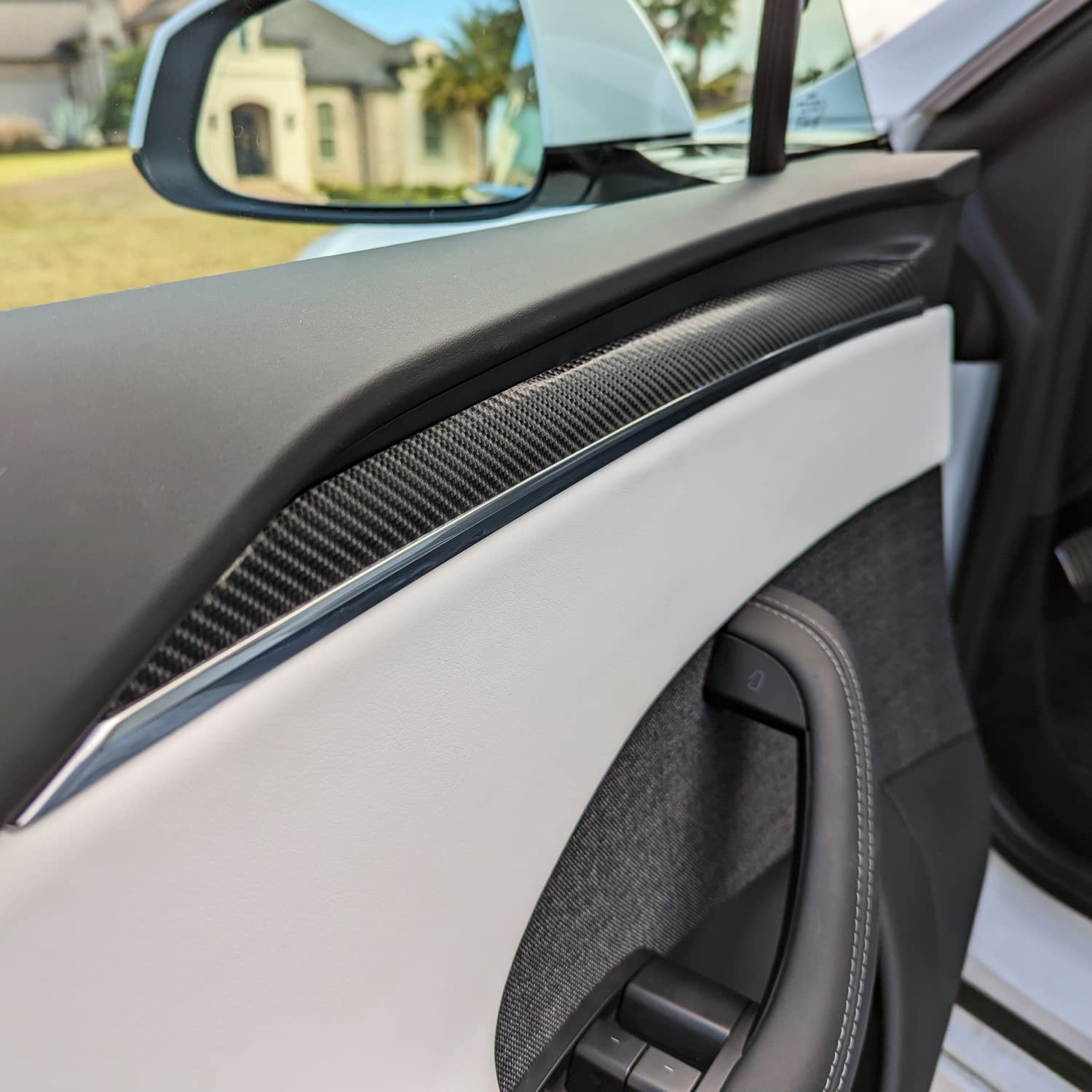 DSI - Interior Vinyl Wrap Trim for 2021-2023 Tesla Model S/Model X (Plaid & Long Range Refresh) (Black Carbon Fiber, Model X)