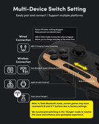 DSI - Multi-Device Wireless Controller Compatible for Tesla 2025 New Model Y Model 3/Y/S/X/cybertruck Compatible for Switch, one controller set, SPECIAL PROGRAMMED and DESIGN FOR TESLA WOOD [nintendo_switch,windows,ios,android]