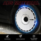 DSI - 19 Inch Wheel Covers for Tesla Model Y Juniper Crossflow Wheels 2025, Centers Lock Installation Rim Protector, Full Coverage Hubcaps Exterior Accessories (White Ring, 4 PCS)