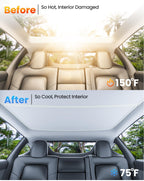 DSI - 2025 Upgrade Tesla Model Y Sunshade Roof [No Gaps, No Sagging] Tesla Y Accessories Heat Insulation Foldable Glass Sunroof Cover for Model Y 2021-2025 (WILL Not Fit New Y Juniper), 2PCS, Gray