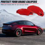 DSI - Brake Caliper Covers Compatible with Tesla Model Y Juniper 2025-2026, 19 20 inch Front and Rear Brake Wheel Hub Brake Caliper Covers 4 Pcs For Model Y Juniper Accessories Red