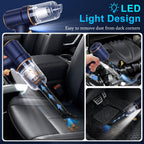 DSI - Handheld Car Vacuum Cleaner, 9000Pa Vacuum Cleaner and Air Duster, 120W High Power Hand Held Vacuum with LED Light and Multi-Nozzles for Car, Home, Office, Pet