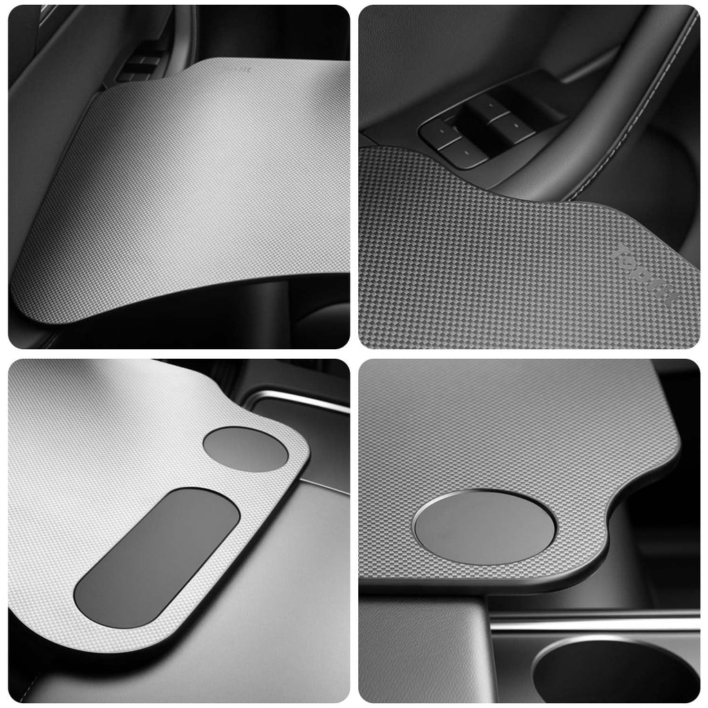 DSI - Tesla Model Y Model 3 Foldable Laptop Working Table with Carbon Fiber Texture