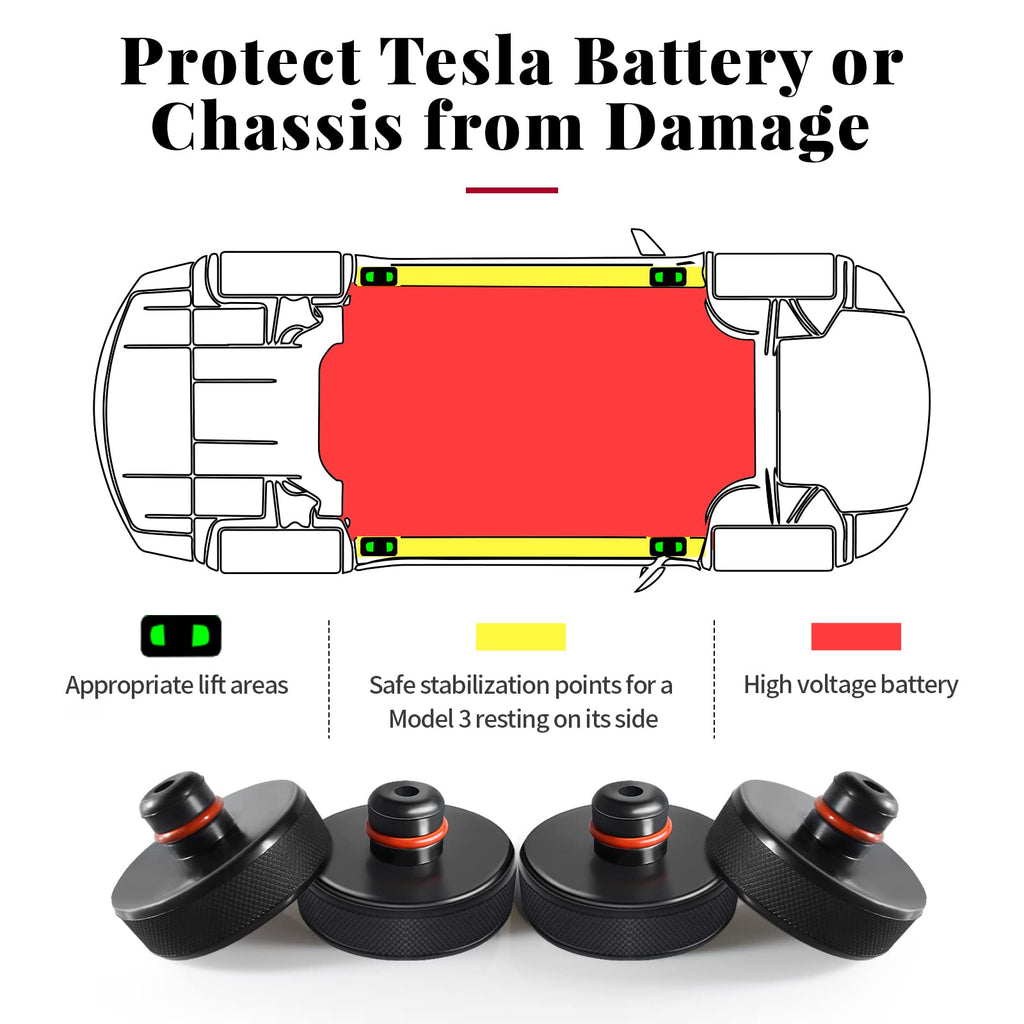 DSI - Lifting Jack Pad for Tesla Model 3/S/X/Y, 4 Pucks with Storage Case, Accessories for Tesla Vehicles 2013 to 2026