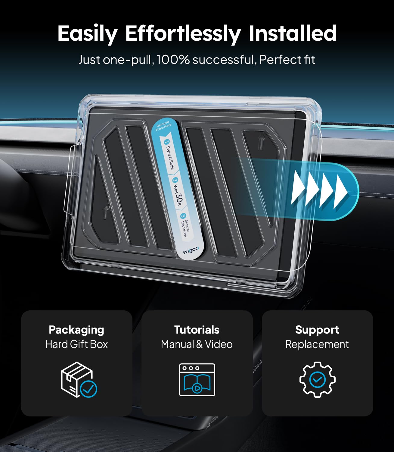 DSI - Tesla New Model Y Juniper & Model 3 Highland Screen Protector Matte [No Glare & Fingerprint] Model 3 (2024~2026)/New Model Y Juniper Accessories, Tempered Glass Protector with Alignment Kit