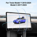 DSI - Screen Swivel Mount for Tesla Model Y 2019-2024 & Model 3 2017-2023 Left/Right 30° Up/Down 15° Rotating Four Directions Aluminum Alloy Tesla Screen Rotating Bracket