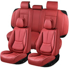 BASIC - Car Seat Covers Full Set,Leather Waterproof Car Seat Cover,Airbag Compatible,Breathable Design,Suitable for Car,Truck,SUV 5 Pack(Burgundy)