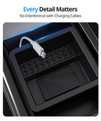 DSI - Tesla Model Y Juniper Accessories (2025-2026), Center Console Organizer Tray for Model 3 Highland(2024-2025), Double-Layer Sliding Armrest Hidden Storage Box, 5PCS Black