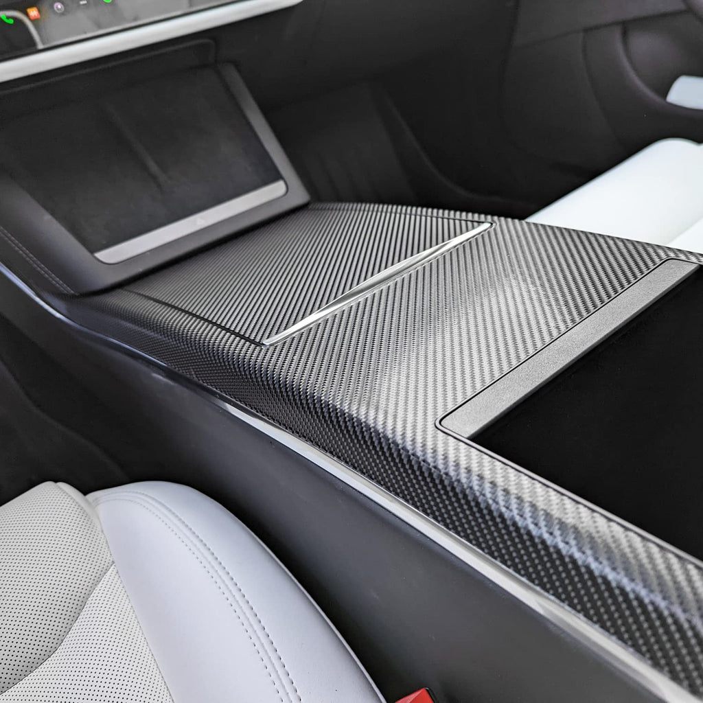 DSI - Interior Vinyl Wrap Trim for 2021-2023 Tesla Model S/Model X (Plaid & Long Range Refresh) (Black Carbon Fiber, Model X)