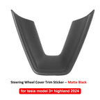 DSI - Steering Wheel Patch FITS Tesla Model 3 Y YL Juniper Highland 2025 2026 U-shaped Protective Cover Trim Sticker ABS Carbon Fiber