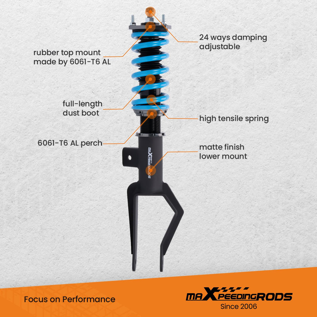 maXpeedingrods 24-Level Adjustable Coilover Suspension Kit for Tesla Model Y AWD 2020+, Height-Adjustable