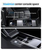 DSI - Tesla Model Y Juniper Accessories (2025-2026), Center Console Organizer Tray for Model 3 Highland(2024-2025), Double-Layer Sliding Armrest Hidden Storage Box, 5PCS Black