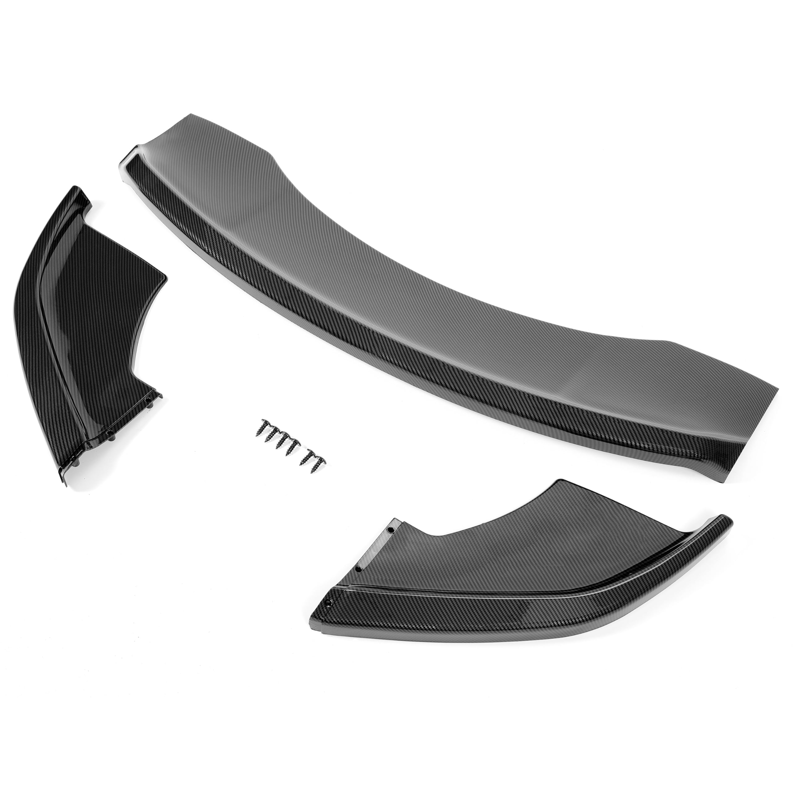 DSI - 3Pcs Front Bumper Lip Compatible with 2016-2020 Tesla Model X 4-Door MX Style Under Chin Spoiler Splitter Bumper Valance Diffuser Protector Air Dams Body Kit Carbon Fiber Color