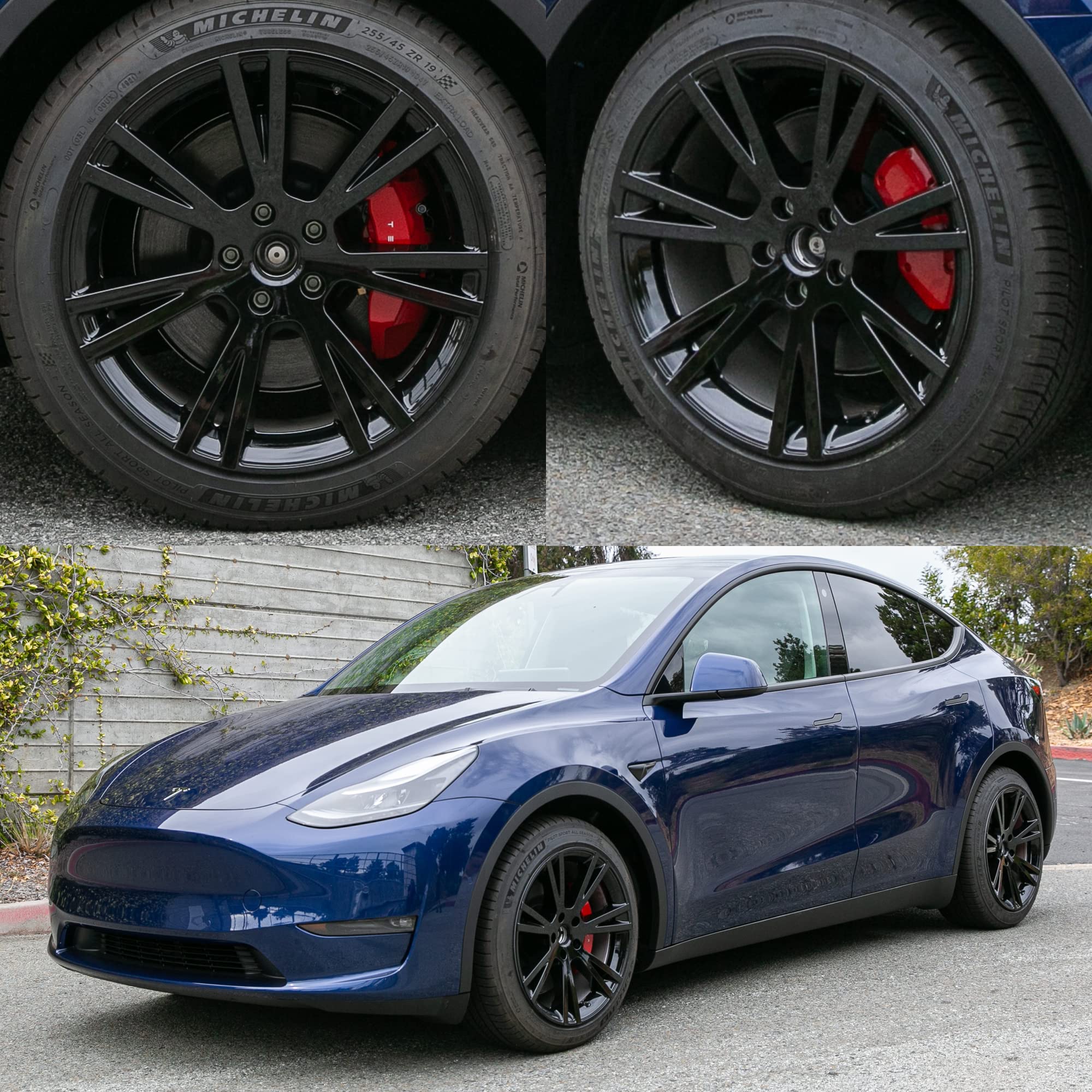 DSI - 19-Inch Wheel Covers fits 2020-2024 Tesla Model Y Rims, Replacement Hub Caps (Set of 4, Gloss Black)
