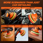 DSI - Cordless Buffer Polisher, 6 Inch Fast Charging Portable Car Polishing Kit with 2PCS 12V 2000mAh Batteries, Polisher for Car Detailing Polishing Waxing (Orange, Buffer Polisher+2 Batteries+1 Bag)