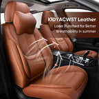 BASIC -  Auto Car Seat Covers Accessories Full Set Leather Cushion Protector Breathable Waterproof Seat Cover for Cars Universal Fit (Brown, Front Pair and Rear)