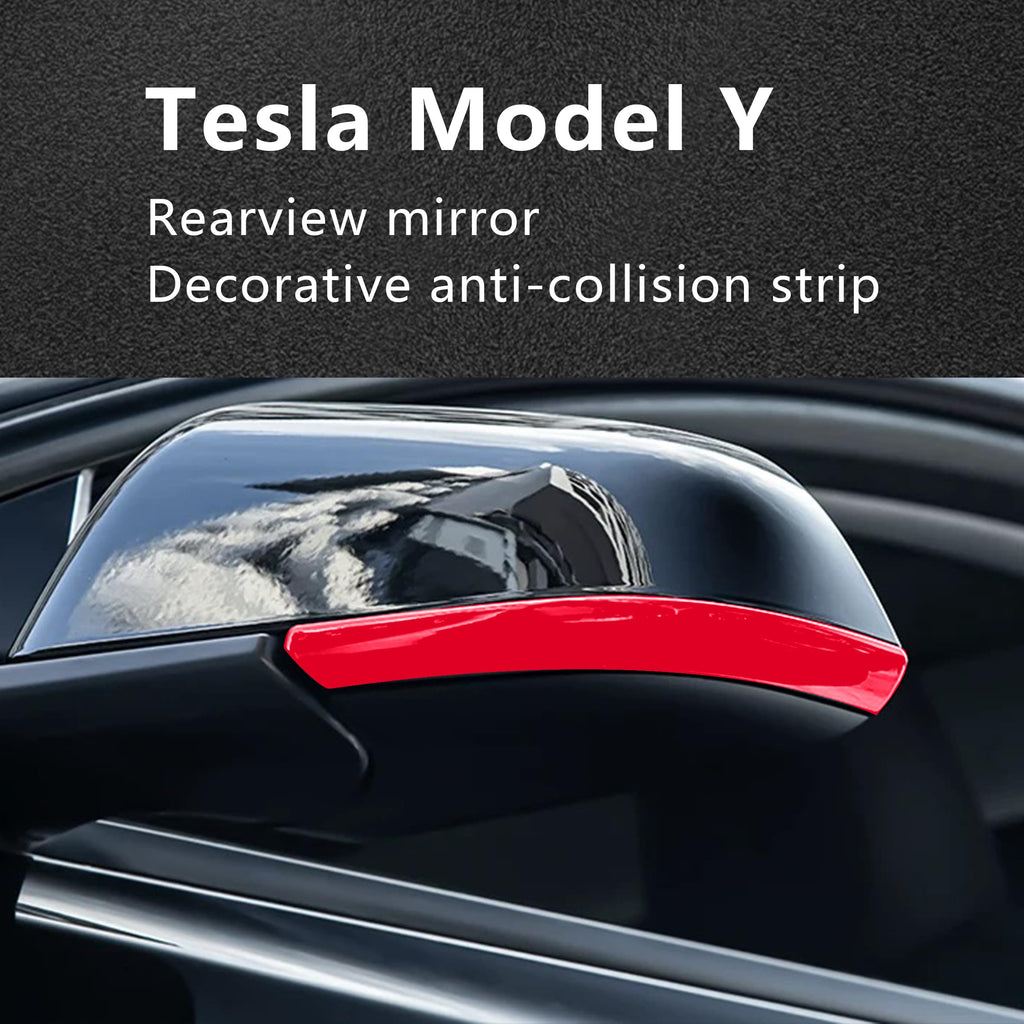 DSI - FITS Tesla Y-Shaped Side Mirror Decorative Strip Cover - Premium Exterior Accessories (M Y -Glossy Carbon Fiber Pattern)