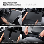 DSI - 2-in-1 Car Steering Wheel Desk Tray & Car Seat Gap Filler Organizer – Foldable Carbon Fiber Look Table for Laptop, Eating Food, Writing – Universal Fit for Most Vehicles - **Top PICK!