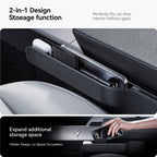 DSI - 2-in-1 Car Steering Wheel Desk Tray & Car Seat Gap Filler Organizer – Foldable Carbon Fiber Look Table for Laptop, Eating Food, Writing – Universal Fit for Most Vehicles - **Top PICK!