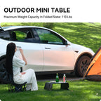 DSTAR - Foldable Desk Food Tray (Carbon Edition) for Tesla Model Y Juniper Model 3 - Upgraded Table with Support Leg for Dining, in-Car Work, Travel and Outdoor (2 Pack)