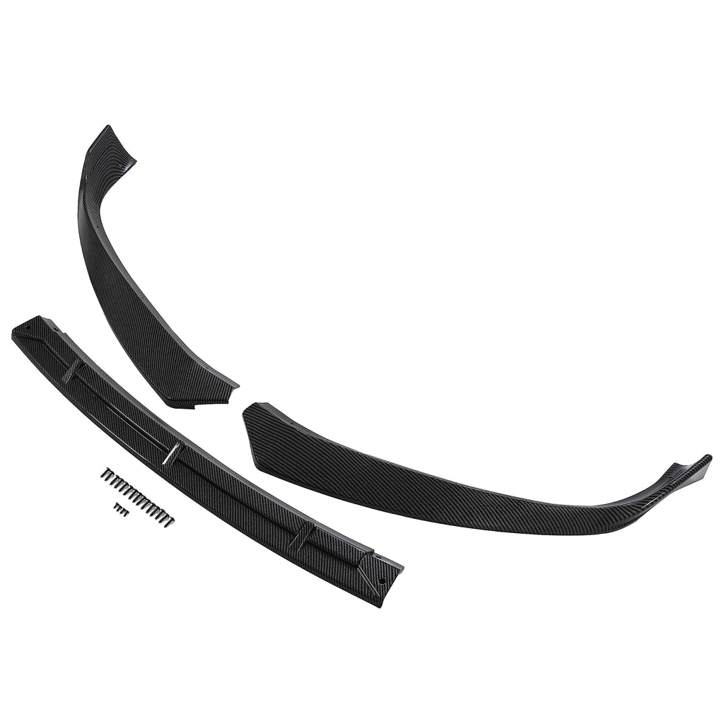 DSI - Carbon Fiber Style Front Lip Spoiler - FITS - 2016-2020 Tesla Model S - 3Pcs  Front Bumper Lip -FITS - 2016-2020 Tesla Model S 3Pcs - Carbon Fiber Style Front Lip Spoiler / Splitter / Air Dam / Body Kit / Trim  - $69.00