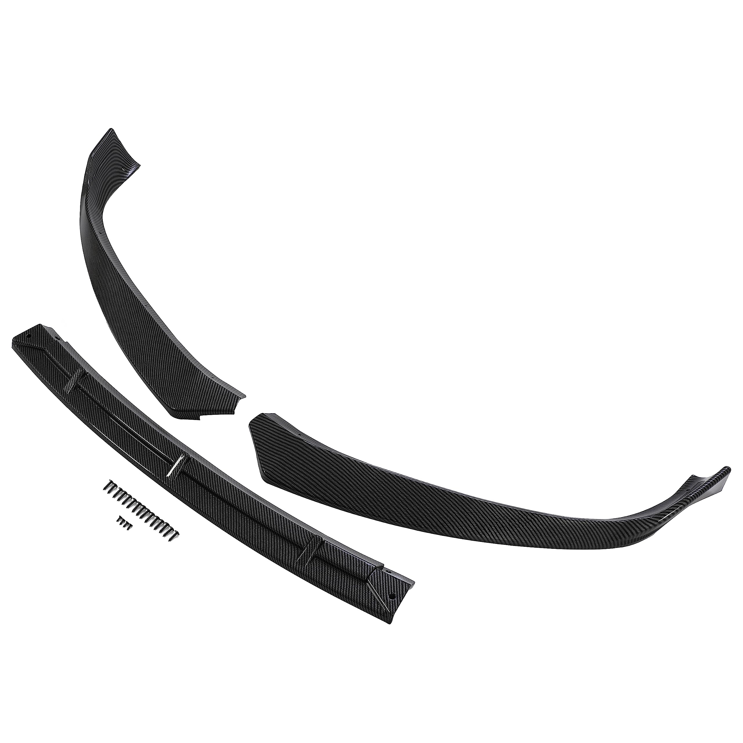 DSI - Carbon Fiber Style Front Lip Spoiler - FITS - 2016-2020 Tesla Model S - 3Pcs  Front Bumper Lip -FITS - 2016-2020 Tesla Model S 3Pcs - Carbon Fiber Style Front Lip Spoiler / Splitter / Air Dam / Body Kit / Trim  - $69.00