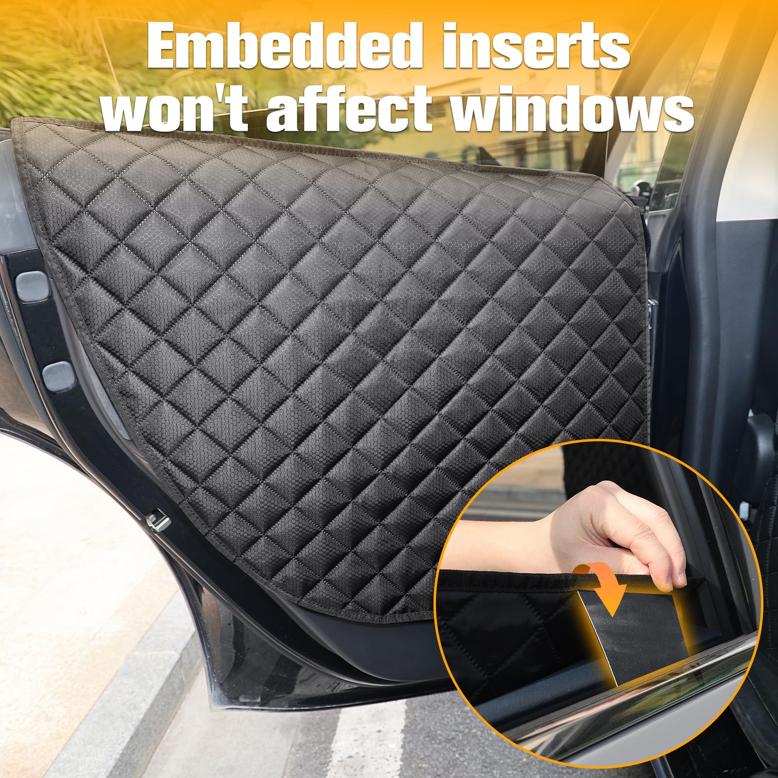 DSI - Dog Seat Covers for Tesla Model 3 & Y Back Seat with 2 Pack Door Protectors, 100% Waterproof Dog Hammock for Tesla with Mesh Window & Headrest Protection Prevents Scratches and Scuffs