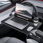 DSI - 2-in-1 Car Steering Wheel Desk Tray & Car Seat Gap Filler Organizer – Foldable Carbon Fiber Look Table for Laptop, Eating Food, Writing – Universal Fit for Most Vehicles - **Top PICK!