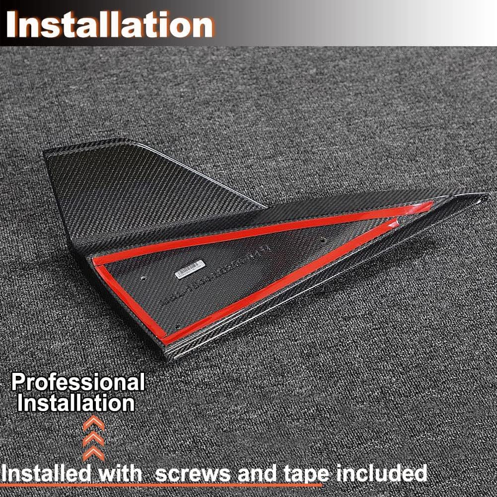 DSTAR - Real Carbon Fiber Rear Bumper Splitters for Tesla Model S Plaid 2021-2023 Sedan 4 Dor Rear Bumper Fins Bumper Canards CF Factory Outlet