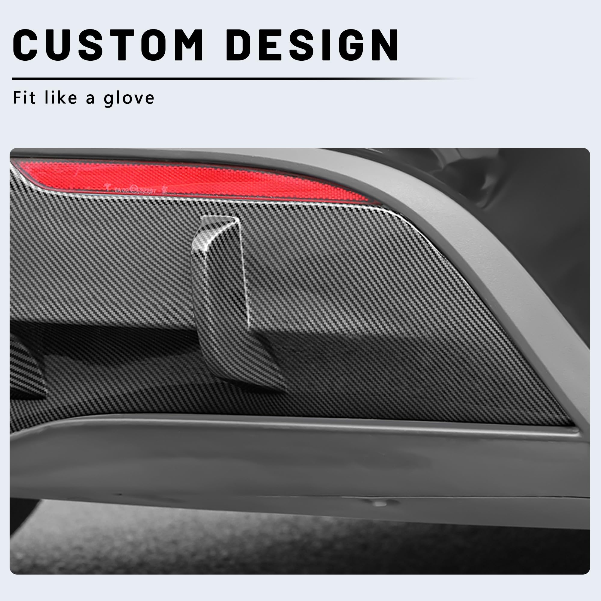 DSI - Rear Diffuser for Tesla Model Y (2020-2025) – No Drilling. This Rear Bumper molding Protector Lip is Made of PP Material with Not Applicable Juniper (Matte Carbon Fiber)