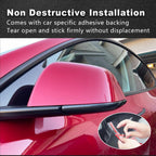 DSI - FITS Tesla Y-Shaped Side Mirror Decorative Strip Cover - Premium Exterior Accessories (M Y -Glossy Carbon Fiber Pattern)