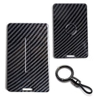 DSI - Glossy Black Carbon Fiber Finish Hard Plastic Key Card Fob Case Holder Keychain Compatible With Tesla Model 3 Y S X Cybertruck Card Key