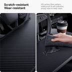DSI - 2-in-1 Car Steering Wheel Desk Tray & Car Seat Gap Filler Organizer – Foldable Carbon Fiber Look Table for Laptop, Eating Food, Writing – Universal Fit for Most Vehicles - **Top PICK!