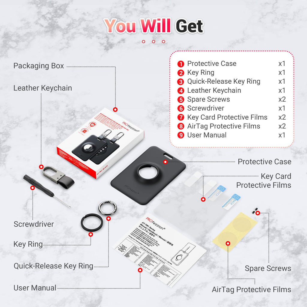 DSI - Tesla Key Card Holder with AirTag Slot, AirTag Tesla Card Plastic Card Key Holder for Model 3 Y S X Cybertruck with Keychain Key Rings, Key Card Protective Case Cover for Tesla - 1 Pack
