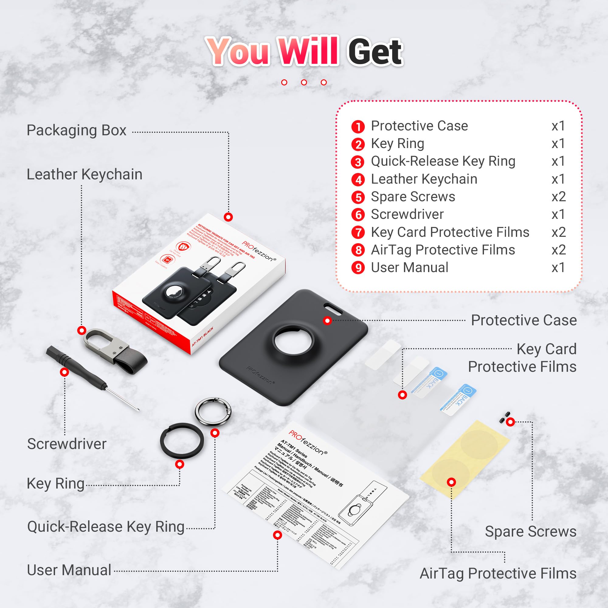 DSI - Tesla Key Card Holder with AirTag Slot, AirTag Tesla Card Plastic Card Key Holder for Model 3 Y S X Cybertruck with Keychain Key Rings, Key Card Protective Case Cover for Tesla - 1 Pack