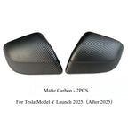 Car Rear View Mirror for Tesla Model Y Juniper 2025 ABS Carbon Fiber Decorative Shell Exterior Accessories Car Rearview Cover