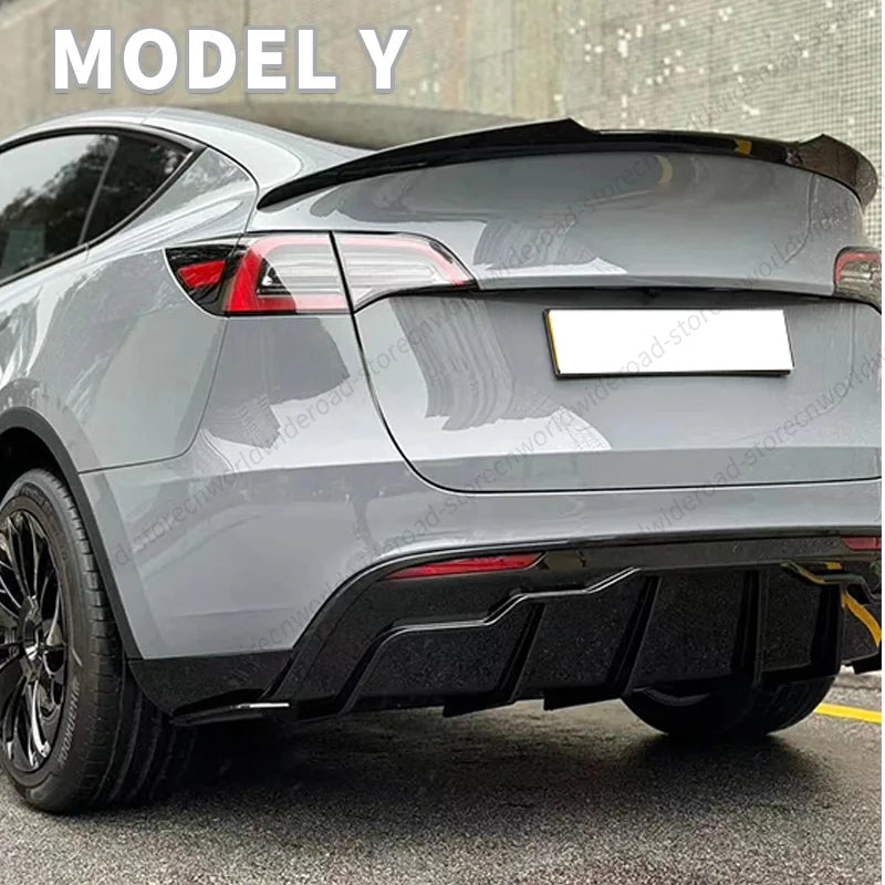 DSI - Rear Trunk Lid Spoiler Wing For Tesla Model Y 3 Highland Model 3 Spoiler Tail Wing  Black and Carbon Fiber Pattern Body Kit