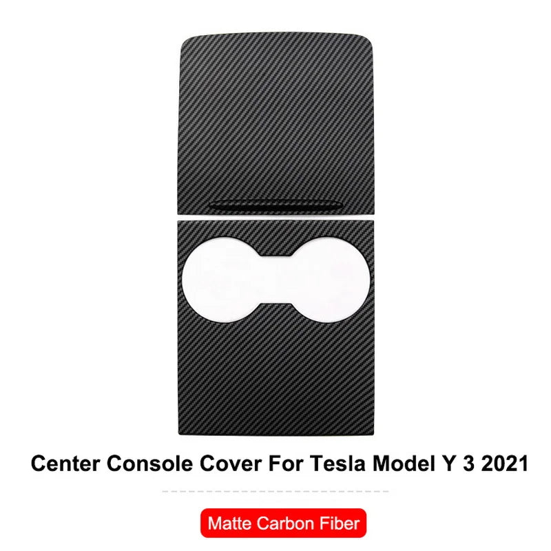 DSI - Carbon Fiber Center Console Wrap - FITS Tesla Model Y 3 2023 ABS  Cover Kit Dashboard Armrest Door Side Trim Sticker Accessories