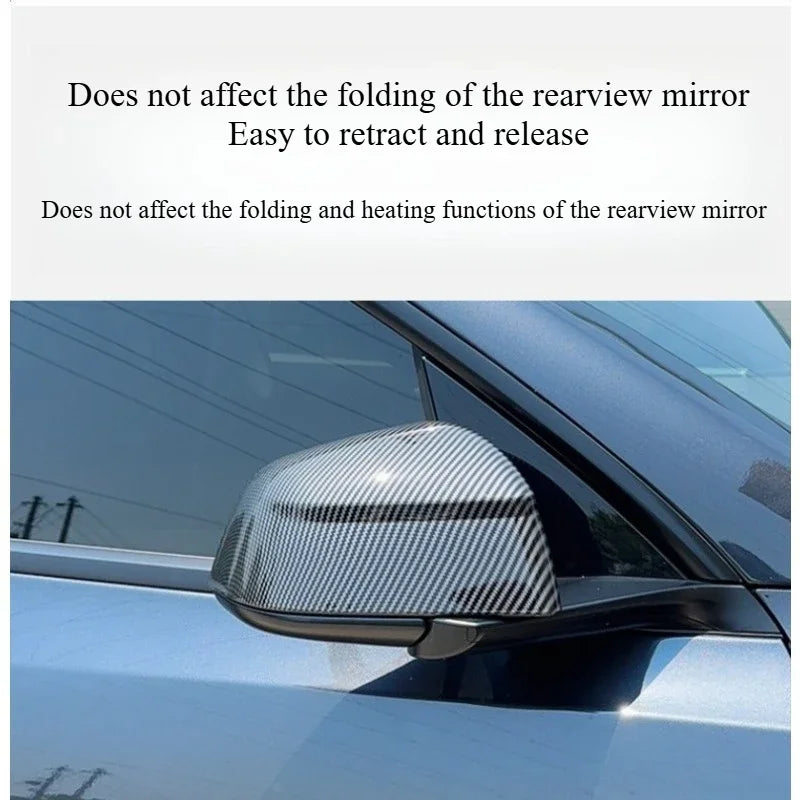 Car Rear View Mirror for Tesla Model Y Juniper 2025 ABS Carbon Fiber Decorative Shell Exterior Accessories Car Rearview Cover