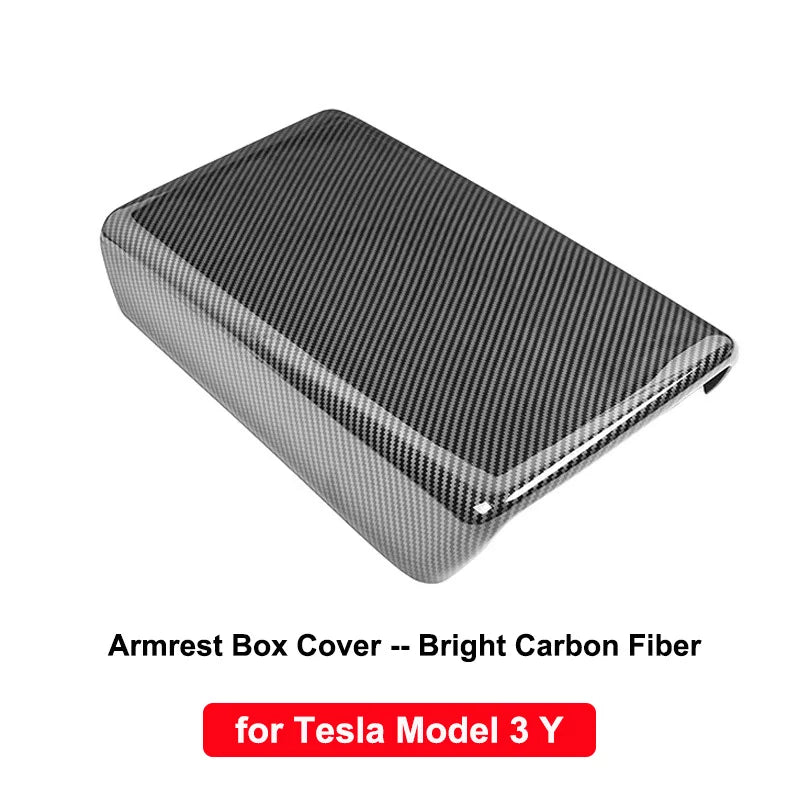 DSI - Carbon Fiber Center Console Wrap - FITS Tesla Model Y 3 2023 ABS  Cover Kit Dashboard Armrest Door Side Trim Sticker Accessories