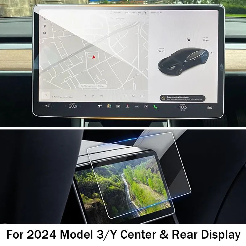 DSI - Tempered Glass Film Protector for Tesla Model 3 Highland Model Y Juniper Model Y Performance Rear Center Control Screen