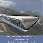 For New Tesla Model Y Juniper 2025+ ABS Carbon Pattern Side Camera Cover ABS Leaf Board Sticker Accessories