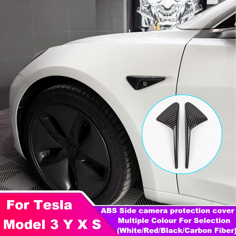 DSI - 2Pcs Side Camera Protection Covers for Tesla Model 3/Y Ð ABS Fender Trim Cover (2024 Accessories)