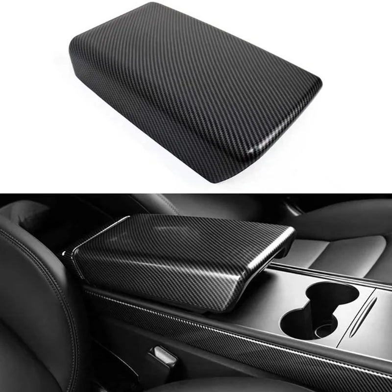 DSI - Carbon Fiber Center Console Wrap - FITS Tesla Model Y 3 2023 ABS  Cover Kit Dashboard Armrest Door Side Trim Sticker Accessories
