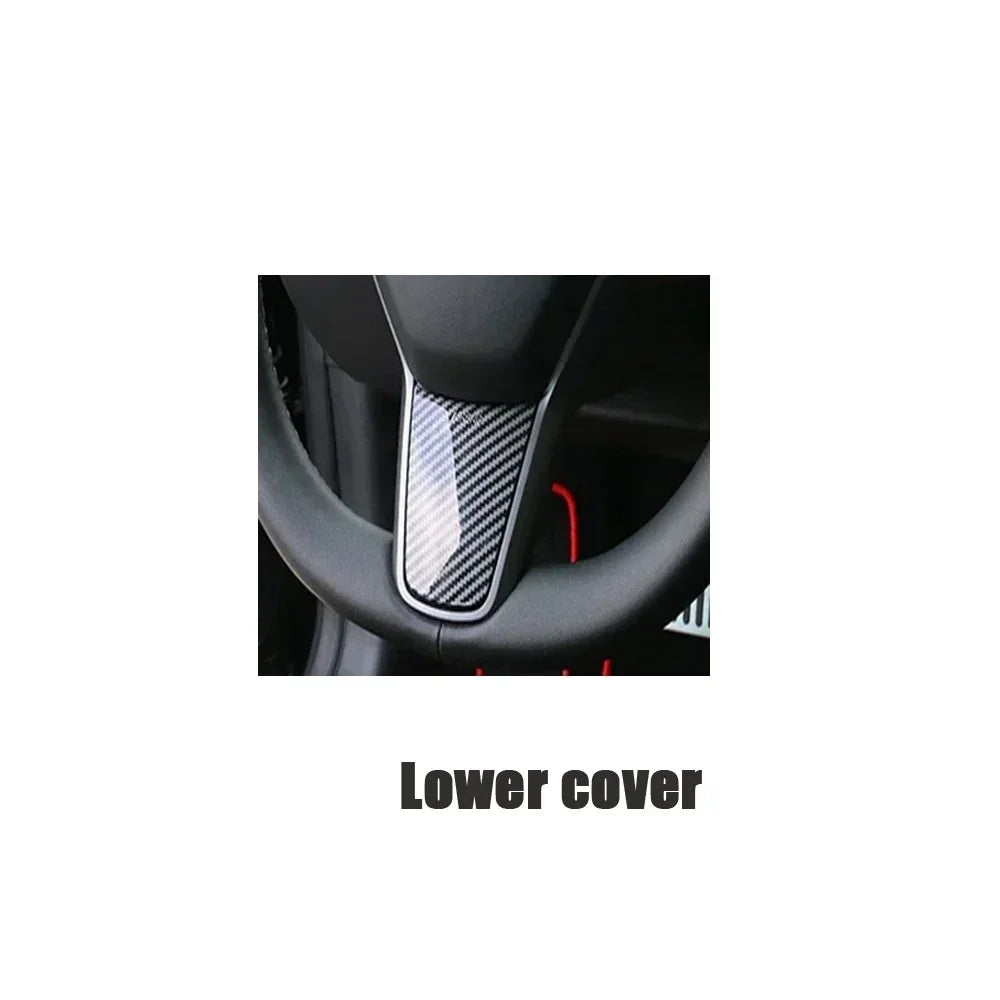 DSI - NEW Steering Wheel Trim Cover For Tesla Model 3/Y Interior Accessories Compatible With Tesla Model 3/Y Carbon Fiber Pattern